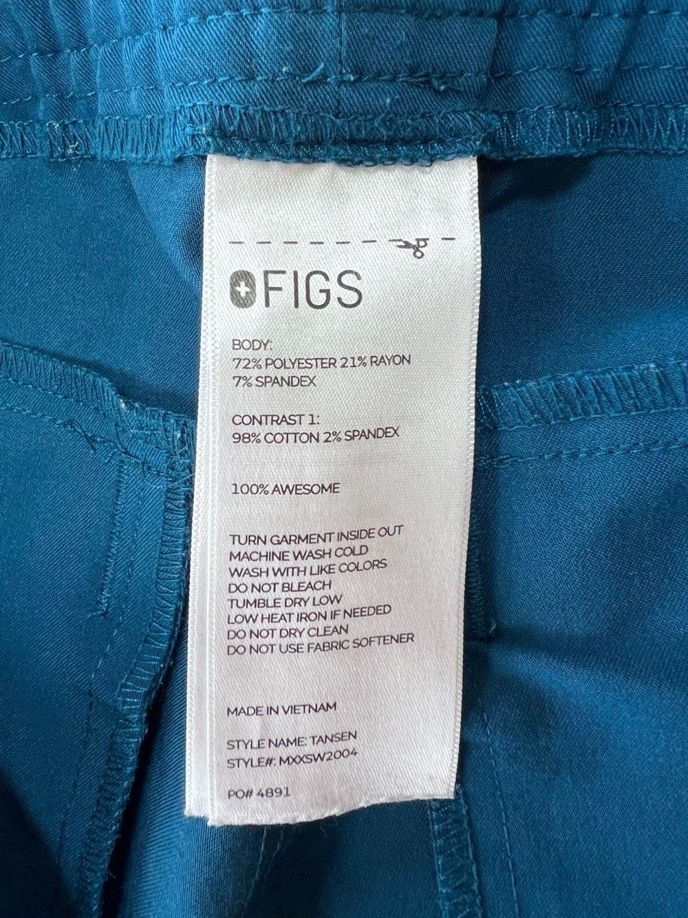 FIGS Men's Tansen Jogger Scrub Pants Deep Reef Blue (PO#: 4891) size Medium - Picture 7 of 8